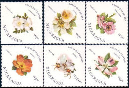 684 Nicaragua Roses Sauvages Des Bois Forest Wild Roses MNH ** Neuf SC (NIC-52c) - Rozen