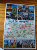 14 - CALVADOS -  Carte Géographique - Contour Du Département Avec Multivues - Cartes Géographiques