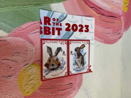 Philippines Stamp 2023 New Year Rabbit Set Of 2 MNH Bunny - Filippijnen