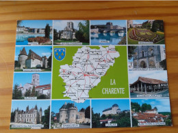 16- LA CHARENTE -  Carte Géographique - Contour Du Département Avec Multivues - Landkarten
