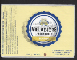 Etiquette De Bière  Blonde  -  Villabièrs  -   Brasserie Pasqua  à  Villars Sous Dampjoux  (25) - Cerveza