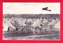 F-10-Mailly Le Camp-25A28  Vue Générale, Les Tentes, Animation, Un Aéroplane Qui Survole Le Camp, Cpa  - Mailly-le-Camp