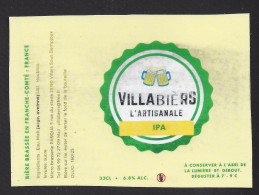 Etiquette De Bière  IPA  -  Villabièrs  -   Brasserie Pasqua  à  Villars Sous Dampjoux  (25) - Birra