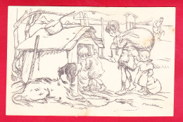 Illust-1543A27  POULBOT, Enfants Qui Arrivent Dans La Niche Du Chien, Cpa BE - Poulbot, F.