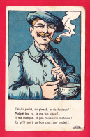 Humour-221Ph48  Un Homme Avec Béret Fumant La Pipe, ""j'ai Du Perlot, Du Pinard, Je Vis Heureux"" - Humour