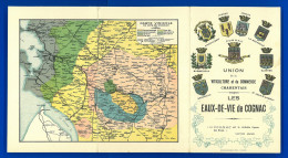 F-16-Cognac-382Ph75  Carte Géographique Du Département, Union De La Viticulture Et Du Commerce Charentais, Les écussons - Cognac