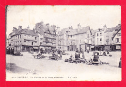 F-50-Saint Lo-13Ph75  Le Marché De La Place Gambetta, Animation, Commerces, Cpa  - Saint Lo