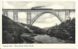 ältere Postkarte Müngstener Brücke - Deutschlands Höchste Brücke (mit Dampfzug) - Kunstbauten