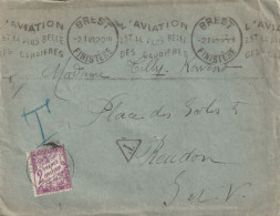 Envelppe  Flamme Aviation (Brest Finistére ) Redon Taxe De 2 FRANCS - 1859-1959 Brieven & Documenten