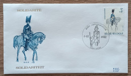 Belgique - FDC 1981 - YT N°2030 - 150e Anniversaire De La Création De Régiments / Anciens Uniformes - Gent - 1981-1990