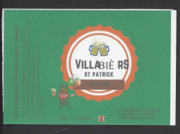 Etiquette De Bière Brune  -  Villabièrs  -   Brasserie Pasqua  à  Villars Sous Dampjoux  (25) - Cerveza