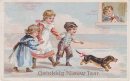 Dackel Teckel Dachshund  Bassotto Kids Chien Cani, Hunde. Old Dog PC. Cpa. 1928 - Dogs