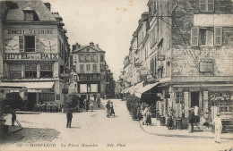 Honfleur * La Place Hamelin * Hôtel De La Paix Ernest VEDRINE * + CACHET Transports Automobiles A. DECRESSONNIERE - Honfleur