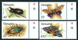 Vanuatu, Faune Insectes, N° 784 à 787 Y&T Neufs Sans Charnière Bord De Feuille Très Frais - Vanuatu (1980-...)