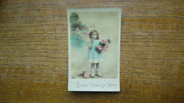 Ancienne Carte De Bonne Année , Petite Fille - Nouvel An