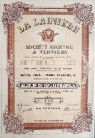 La Lainière - Verviers - 1959 - Action De 1000 Francs - Textiel