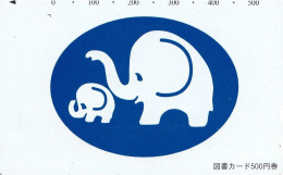 Japan Prepaid Libary Card 500 - Drawing Elephants - Japan