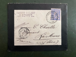 LETTRE JOSEPH GALANT Pour La FRANCE TP 25c OBL.28 MAI 1894 GAND (ST SAUVEUR) Pour C CHARLLE (38 LA MURE) - 1893-1900 Fijne Baard