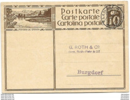 21 - 37 - Entier Postal Avec Illustration "Montana-Lac-Grenon" - Cachet à Date Flamatt 1929 - Postwaardestukken