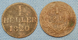 Judenpfennig • Lot 2 X • 1 Heller 1820 • 1 Pfennig 1819 • Frankfurt / Francfort •  [24-760] - Altri & Non Classificati