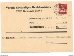 20 - 80 - Carte "Nachnahme" Envoyée De Reinach 1929 - Briefe U. Dokumente