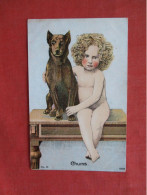 Nude Girl With Dog. Chums.     Ref 6402 - Chiens