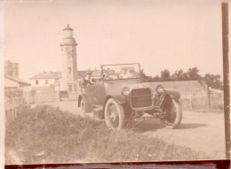 Photographie Photo Vintage Snapshot Automobile Auto Phare Voiture - Automobile