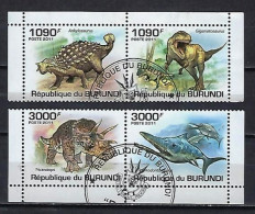 Animaux Préhistoriques Burundi 2011 (63) Yvert N° 1209 à 1212 Oblitérés Used - Prehistóricos