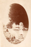 Photographie Photo Vintage Snapshot Chien Dog Enfant Fillette - Anonyme Personen