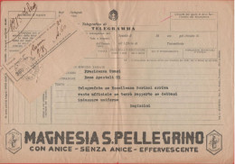 ITALIA - Storia Postale Regno - 1936 - Telegramma Pubblicitario Mod. 25 (Telegrafi) - Completo Di Ricevuta - Viaggiata D - Marcophilia