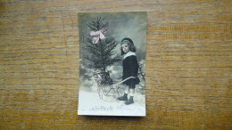 Ancienne Carte De Joyeux Noël , Petite Fille - Other & Unclassified