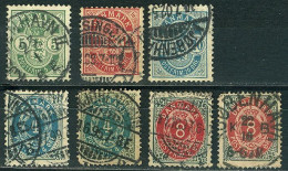 Danemark Timbres Oblitérés N° Y&T 23 Et 24 (dentelés 12.5 & 14) 35a, 36a, 37a (dentelés 12x12.5) Belles Oblitérations - Used Stamps