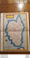 BELLE CARTE GEOGRAPHIQUE LA CORSE VOIR LES 2 SCANS ET PHOTOS TOURISTIQUES 36X27CM - Landkarten