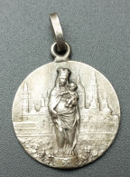 Médaille Religieuse Espagnole Début XXe Argenté "Souvenir De Notre-Dame Du Pilier / NS Del Pilar" Religious Medal - Religión & Esoterismo