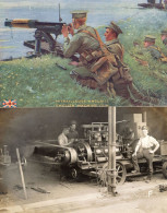 Army Industry Factory Soldier War WW1 Machine Gun 2x Postcard S - Fotografie