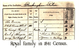 Royal Family In 1841 Census Vintage Buckingham Palace RPC Postcard - Objetos De Arte