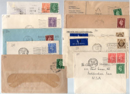 593/600 - GRAN BRETAGNA , 10 Lettere Diverse Viaggiate Per Gli USA - Storia Postale