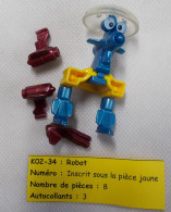 Kinder - Robot Bleu, Jaune Et Marron - K02 34 - Sans BPZ - Montables