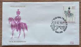 Belgique - FDC 1981 - YT N°2032 - 150e Anniversaire De La Création De Régiments / Anciens Uniformes - Liège - 1981-1990