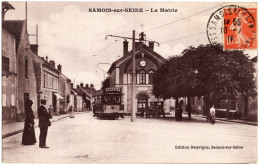 FRANCE - SAMOIS SUR SEINE - Tramway - La Mairie - Très Rare Cpa ! - Samois