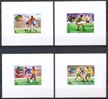FIFA WORLD CUP - DUITSLAND 1974 - 8 IMPERFORATE BLOCKS LIBERIA - FLAGS AND GAME SITUATIONS**                       Hk167 - 1974 – West Germany