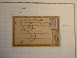 DO 35 FRANCE  CARTE   1876 FOURONNES  +SAGE 15C +CACHET OR+VU BEHR.DISPERSION COLLECTION+++ - 1849-1876: Klassieke Periode