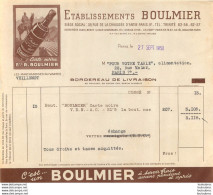 FACTURE 1950 ETS BOULMIER  VIN CARTE NOIRE  PARIS - 1900 – 1949
