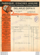 FACTURE 1946 MAISON DELARUE DEFAIX FABRIQUE D'ENCRES ANILINE  37 RUE PASCAL PARIS 13E - 1900 – 1949