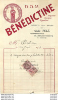 FACTURE 1939 D.O.M. BENEDICTINE PRODUITS JULIEN DAMOY ANDRE PELE VILLERS COTTERETS - 1900 – 1949