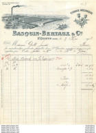 FACTURE 1914 BASQUIN BERTAUX ET CIE TISSAGE MECANIQUE A SAINT QUENTIN - 1900 – 1949