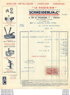 FACTURE 1942 ETS SCHNEIDERLIN ET CIE SCELLES  METALLIQUES  4 CITE DE PHALSBOURG PARIS - 1900 – 1949