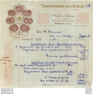 FACTURE 1950 CONFITURERIE DE L'ETOILE  VEUVE VUALET NEUILLY - 1950 - ...