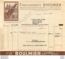 FACTURE 1950 ETABLISSEMENTS BOULMIER  VIN CARTE NOIRE  PARIS - 1950 - ...