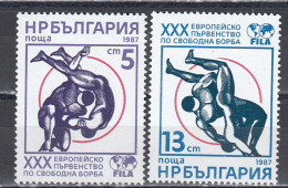 Bulgaria 1987 - European Championships In Freestyle Wrestling, Mi-Nr. 3563/64, MNH** - Unused Stamps